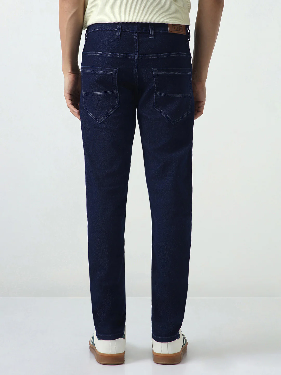 Men's Dark Blue Slim Fit Denim Jeans Stretchable - Image 4