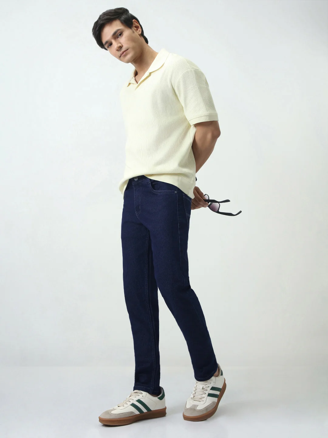 Men's Dark Blue Slim Fit Denim Jeans Stretchable - Image 5