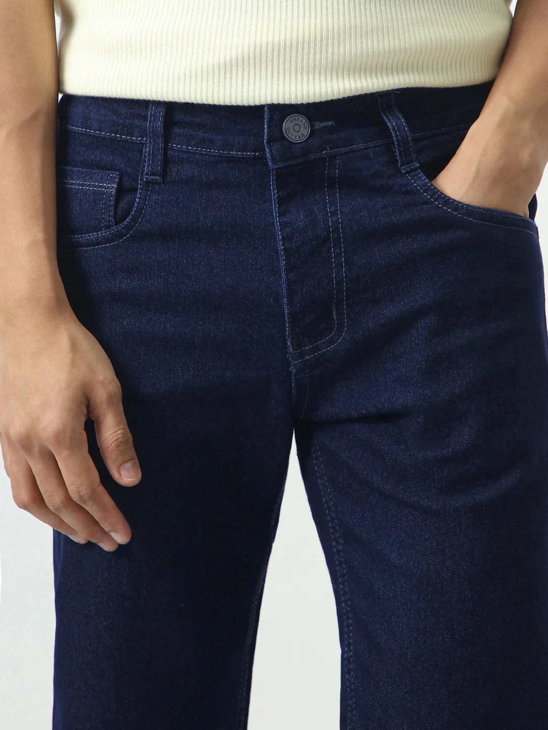 Men's Dark Blue Slim Fit Denim Jeans Stretchable - Image 6