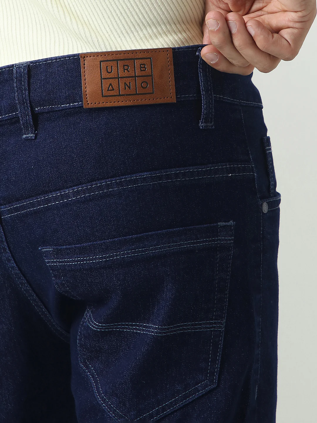 Men's Dark Blue Slim Fit Denim Jeans Stretchable - Image 7