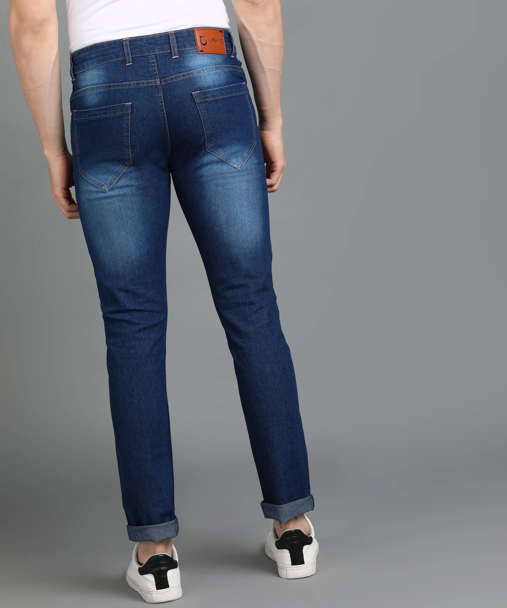 Men's Blue Slim Fit Washed Jeans Stretchable - Image 3