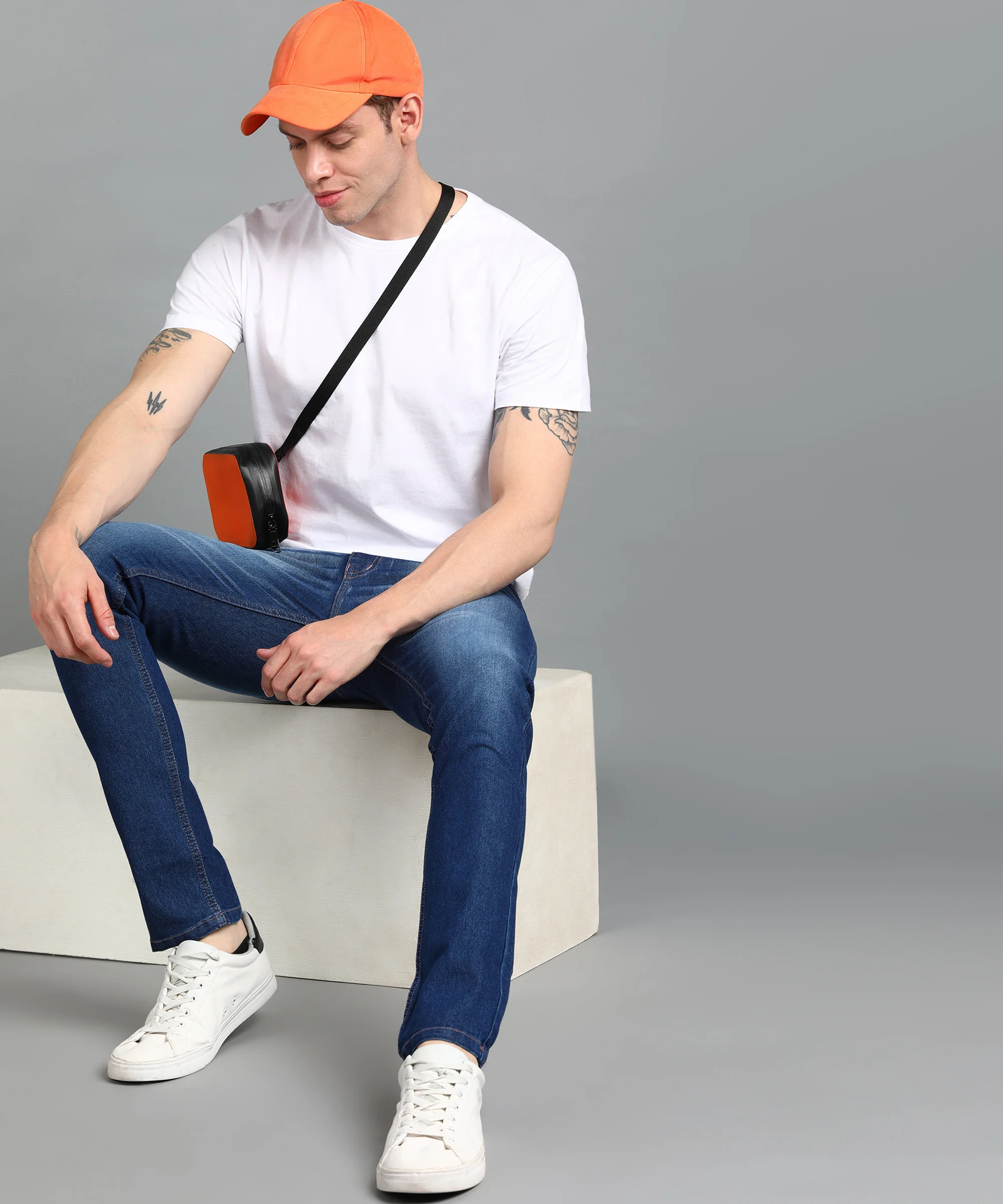 Men's Blue Slim Fit Washed Jeans Stretchable - Image 4