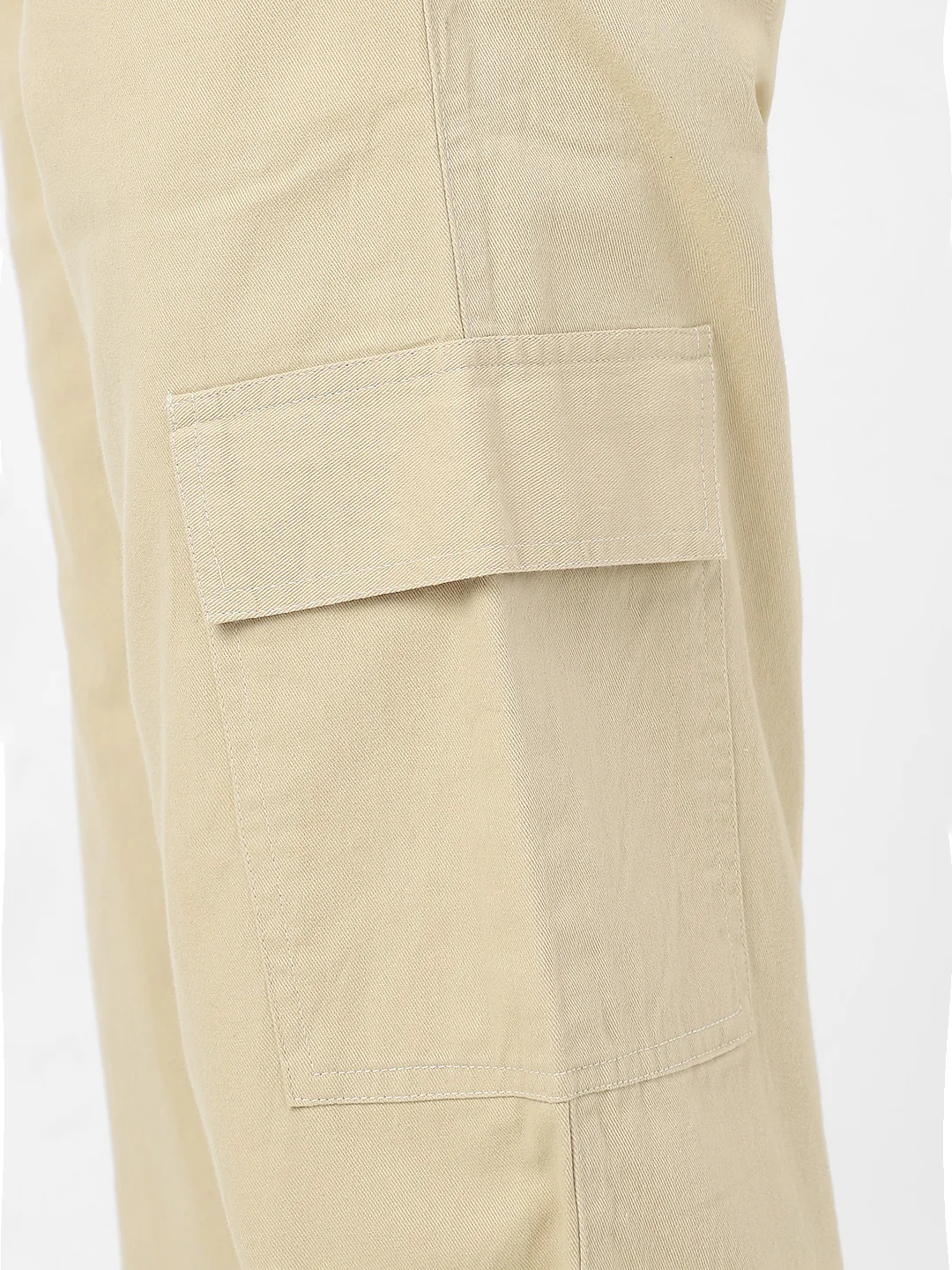Urbano Fashion Men's Beige Loose Baggy Fit Solid Cargo Chino Pant with 6 Pockets Non-Stretchable - Image 7
