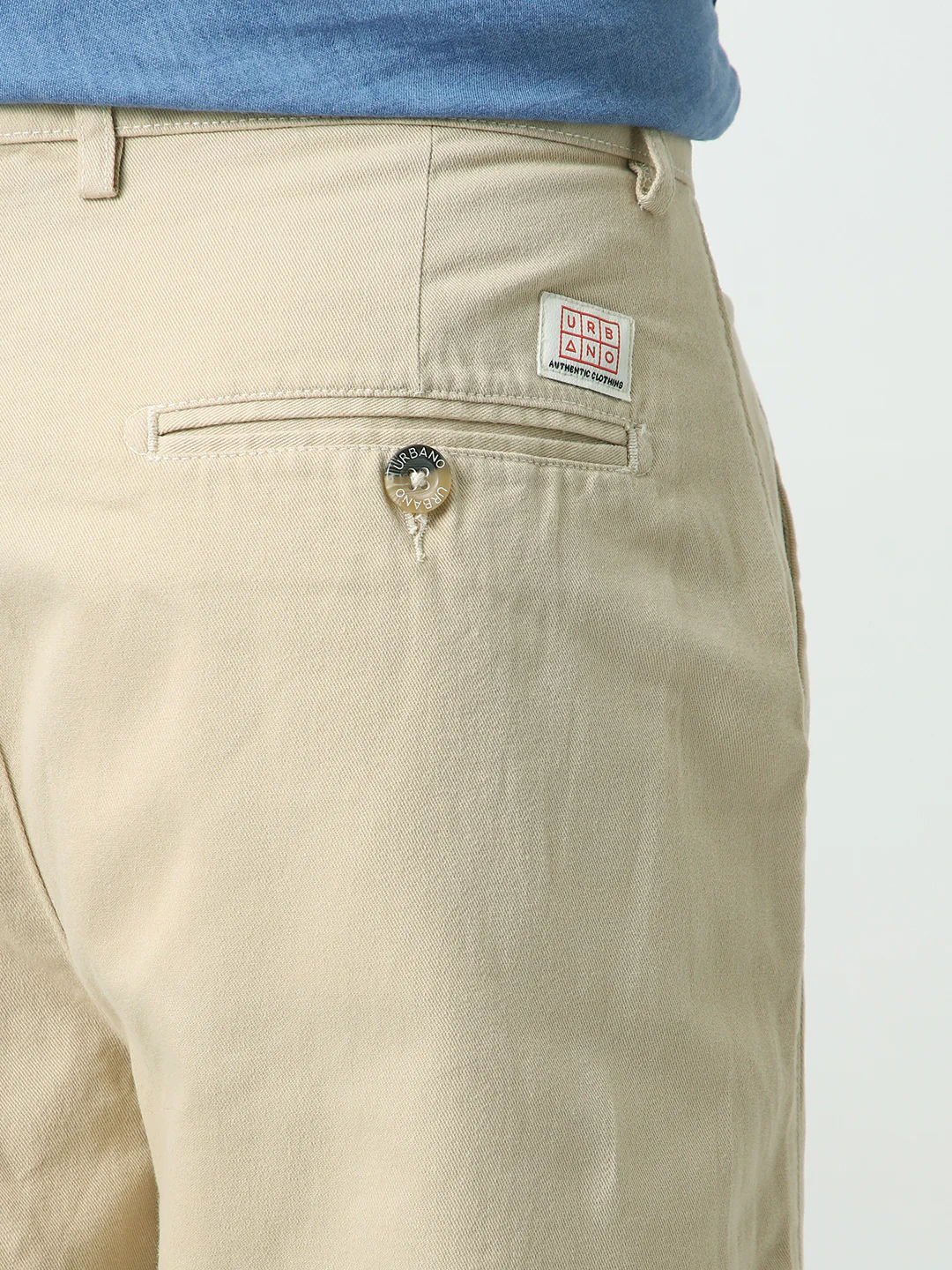 Men's Beige Loose Baggy Fit Solid Chino Trousers Non-Stretchable - Image 6