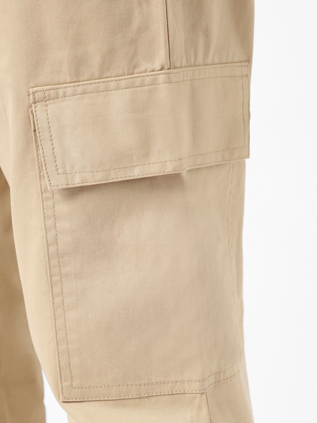 Urbano Fashion Men's Beige Regular Fit Solid Cargo Chino Pant with 6 Pockets Stretchable - Image 5