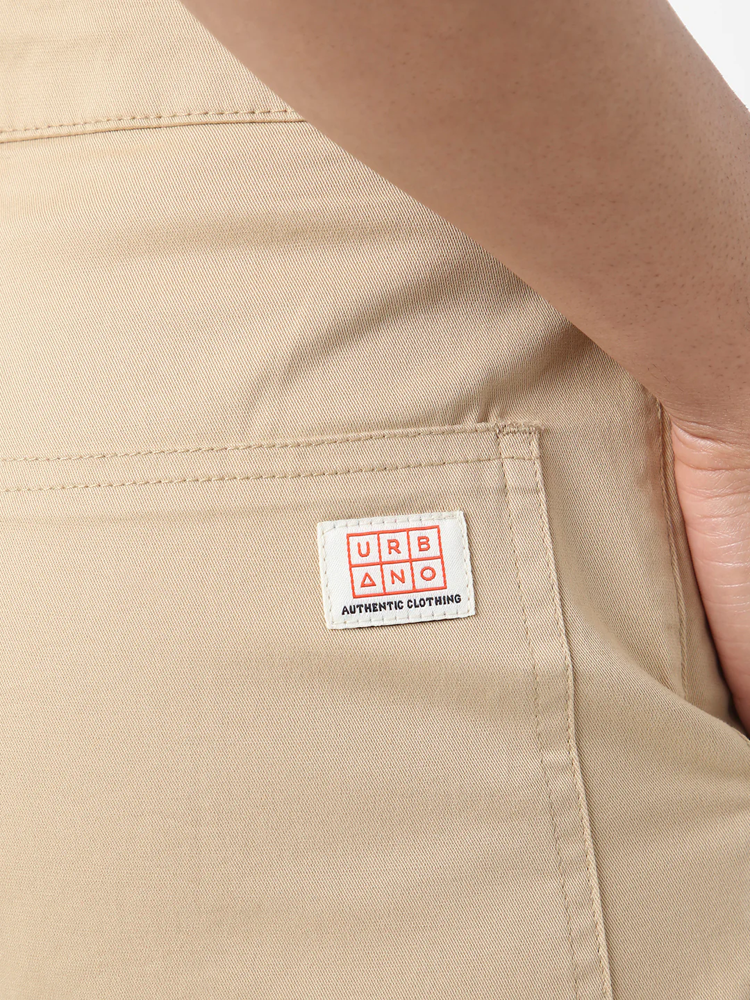 Urbano Fashion Men's Beige Regular Fit Solid Cargo Chino Pant with 6 Pockets Stretchable - Image 7