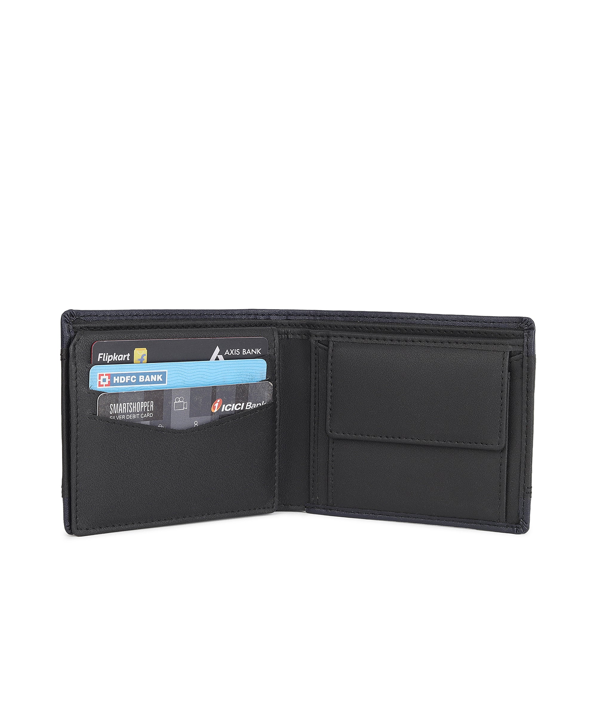 Urbano Fashion Men's Black, Blue Casual, Formal Leather Wallet-6 Card Slots - Image 4