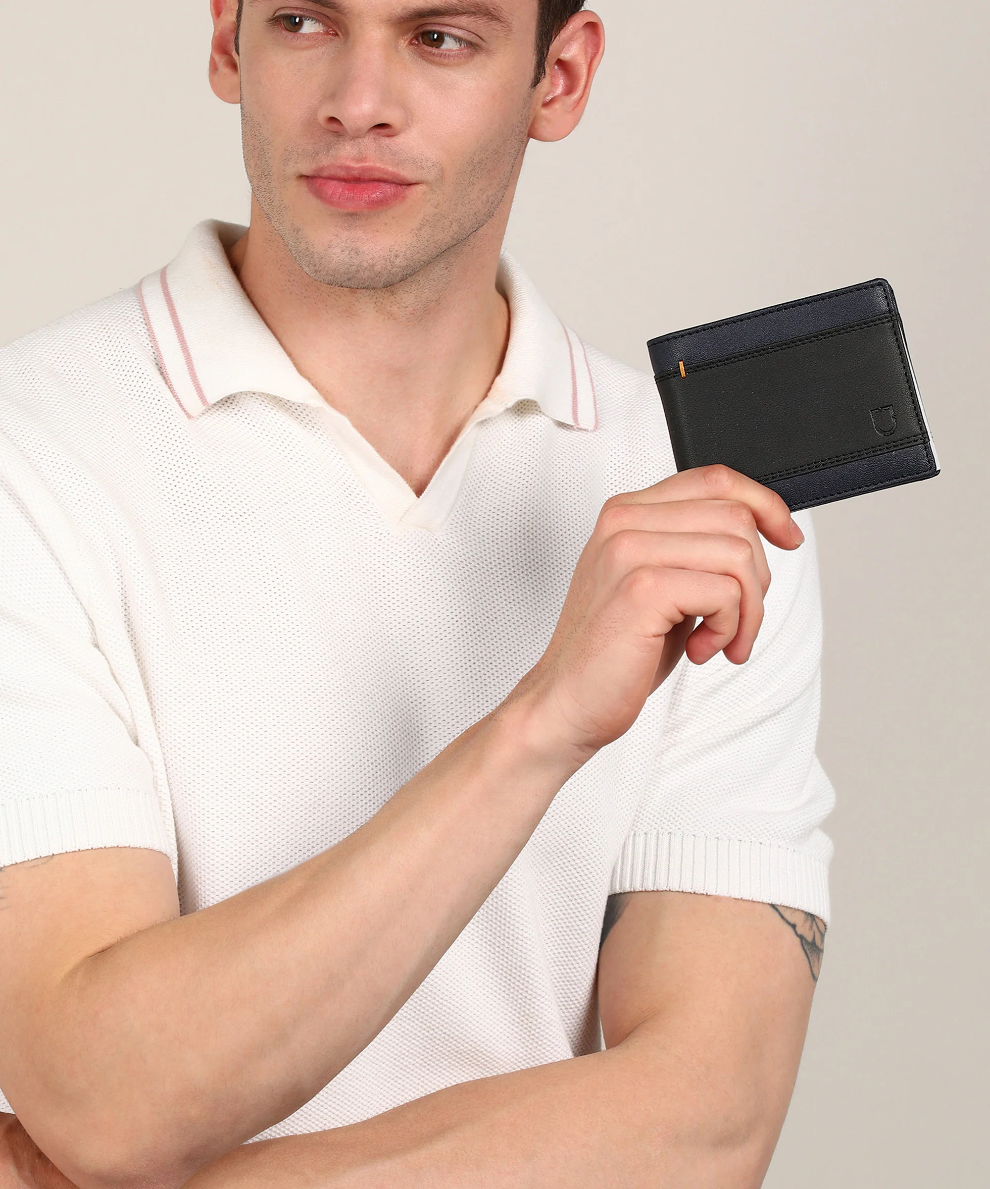 Urbano Fashion Men's Black, Blue Casual, Formal Leather Wallet-6 Card Slots - Image 6