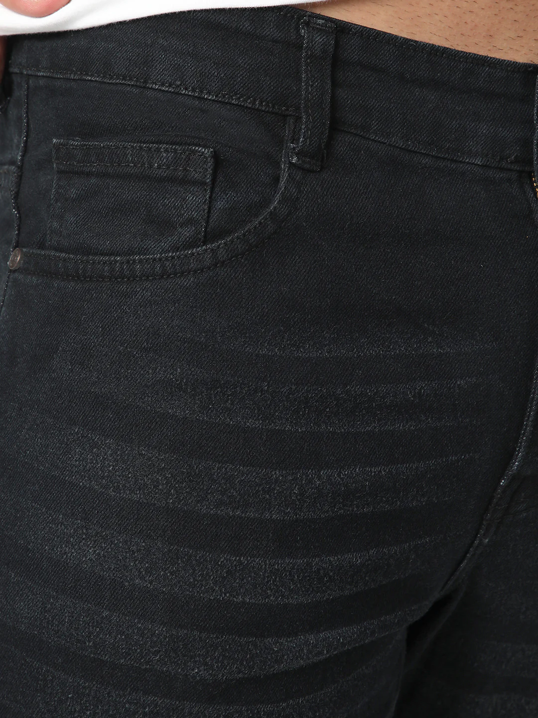 Men's Black Bootcut Fit Mid Rise Heavy Washed Jeans Stretchable - Image 6