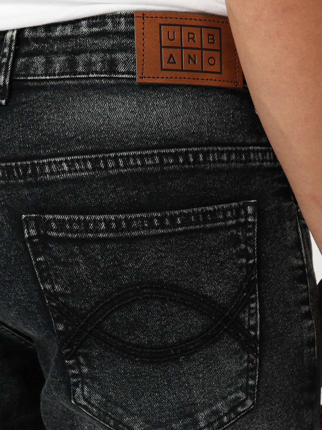 Men's Black Bootcut Fit Mid Rise Tinted Heavy Washed Jeans Stretchable - Image 6