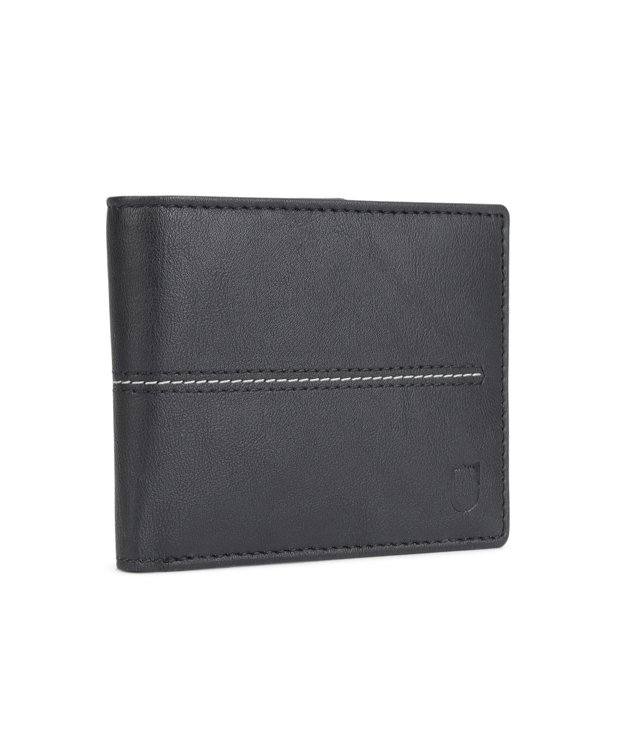 Urbano Fashion Men's Black Casual, Formal Leather Wallet-3 Card Slots - Image 2