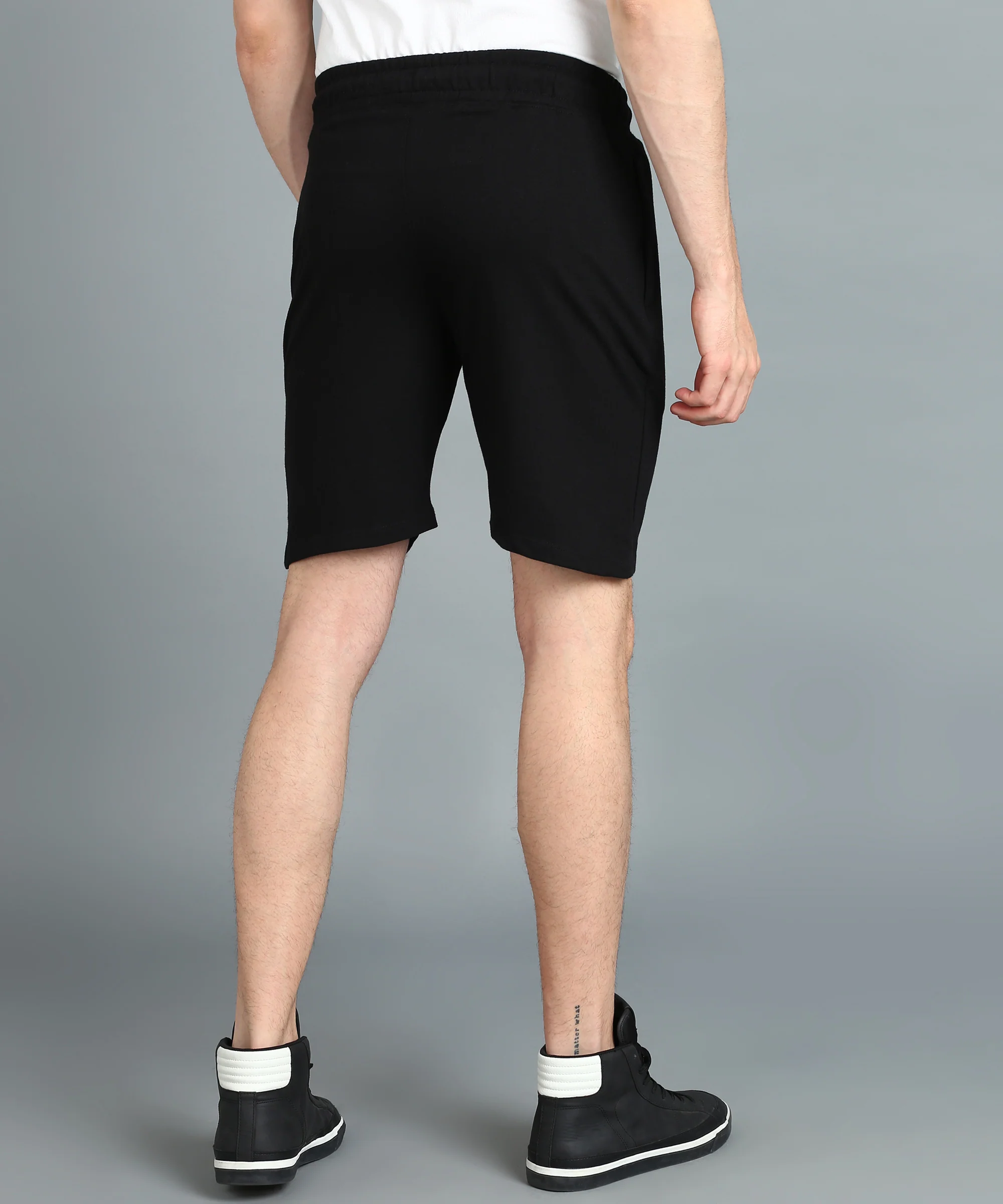 Men's Black Cotton Regular Shorts Stretchable - Image 3
