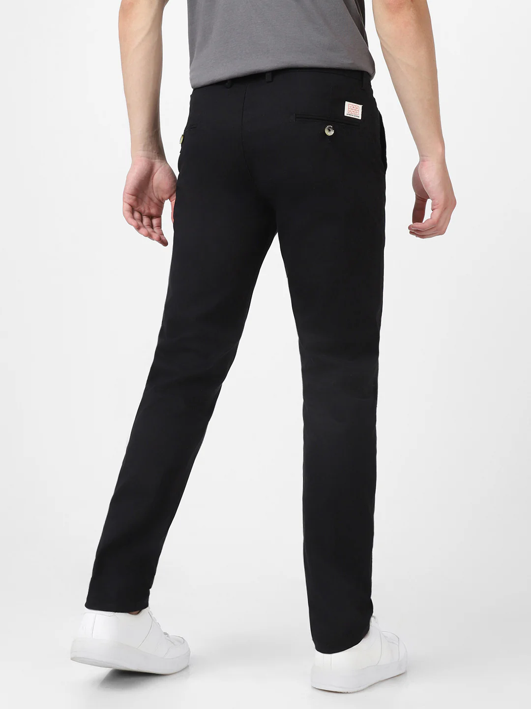 Men's Black Slim Fit Stretchable Casual Chinos - Image 4