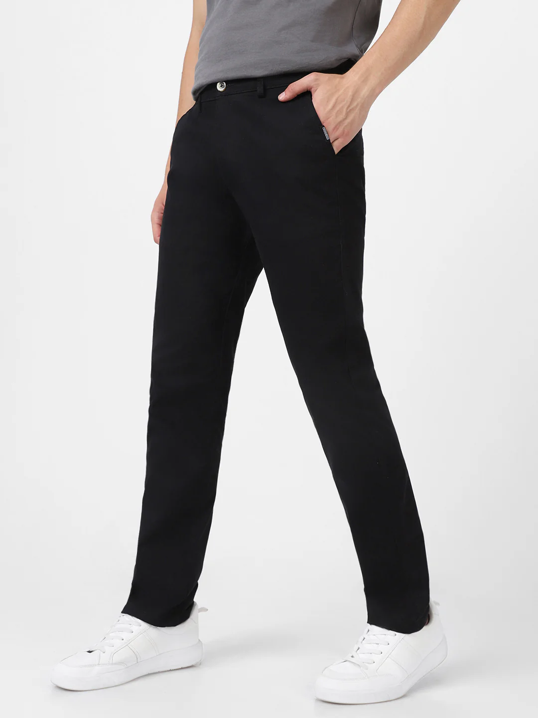 Men's Black Slim Fit Stretchable Casual Chinos - Image 5