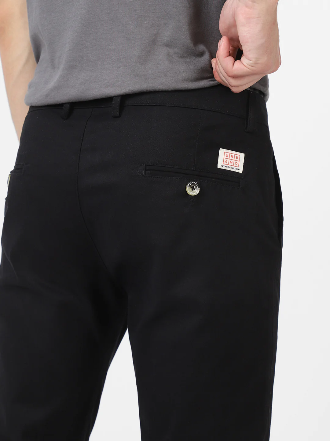 Men's Black Slim Fit Stretchable Casual Chinos - Image 7
