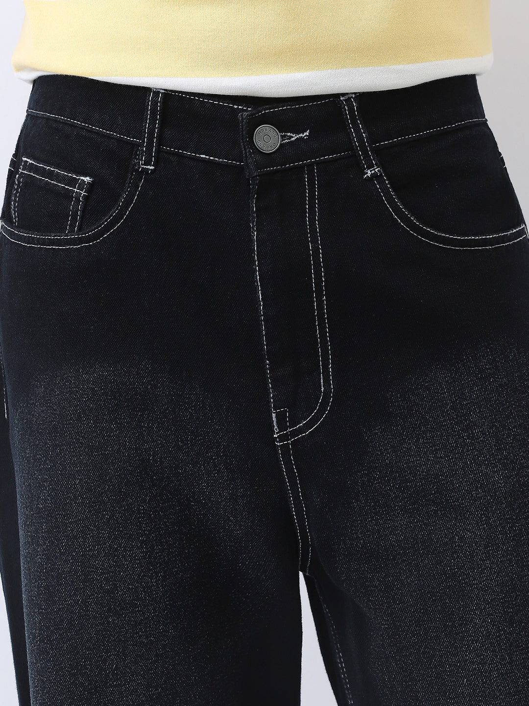 Men's Black Loose Baggy Fit Washed Jeans Non-Stretchable - Image 6