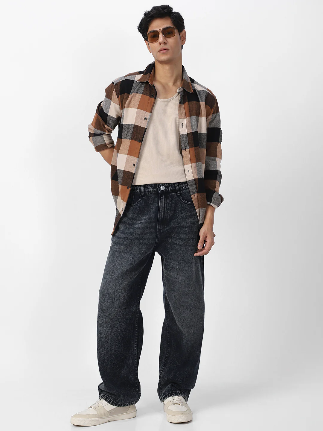 Men's Black Loose Baggy Fit Washed Jeans Non-Stretchable - Image 4