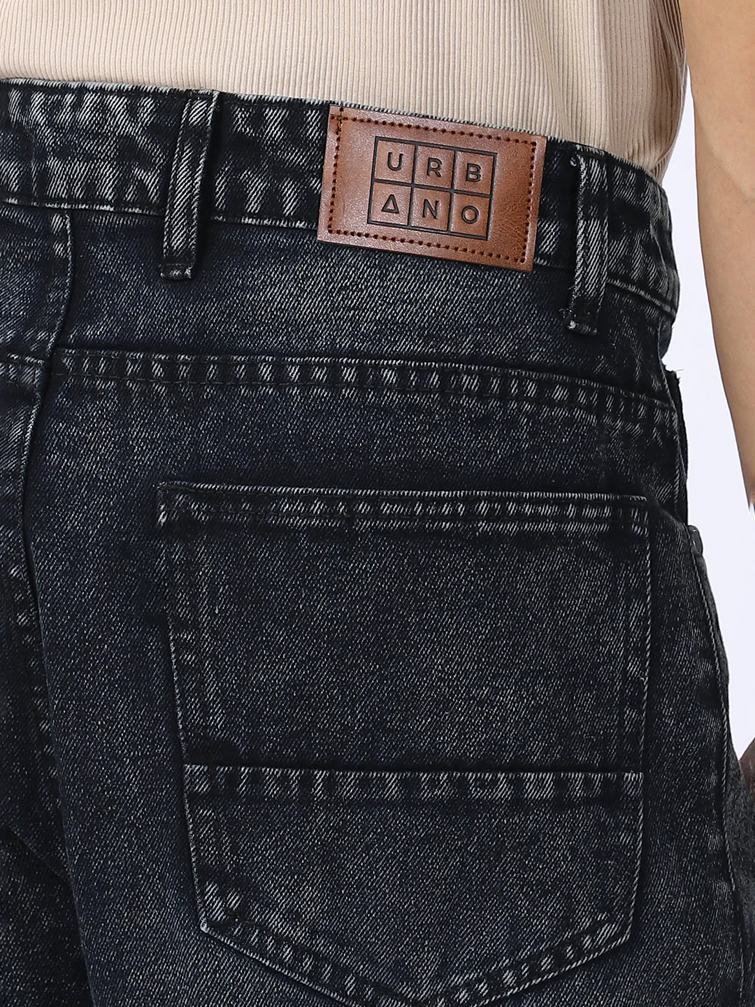 Men's Black Loose Baggy Fit Washed Jeans Non-Stretchable - Image 5