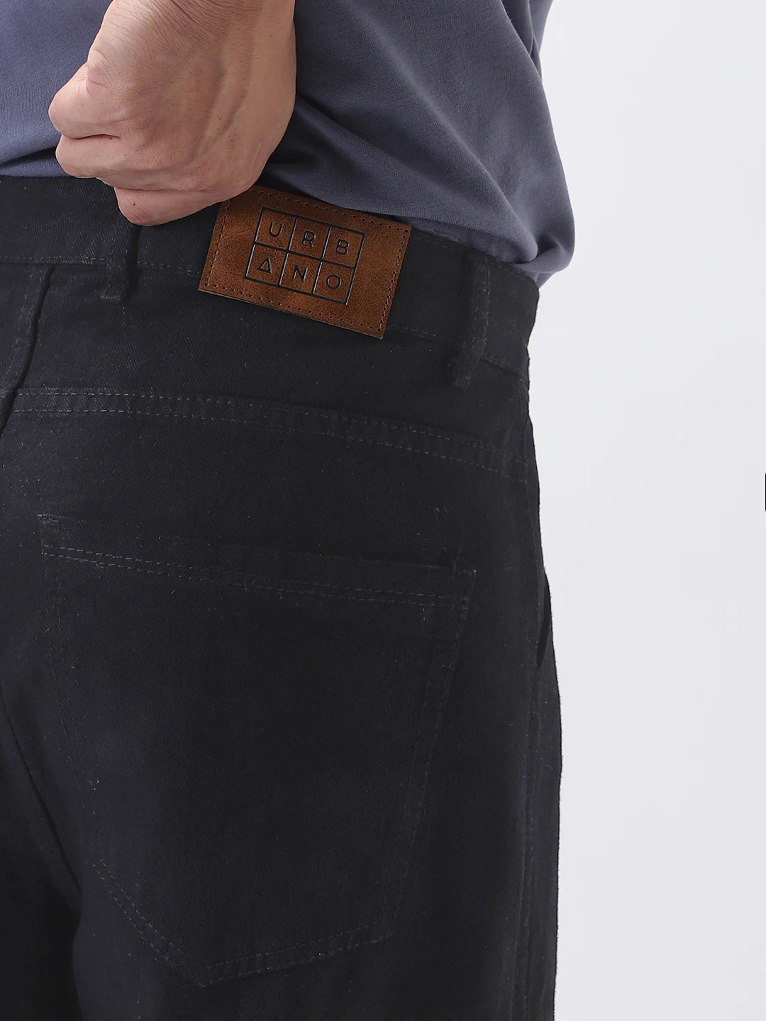 Men's Black Loose Fit Cargo Jeans with 6 Pockets Non-Stretchable - Image 6