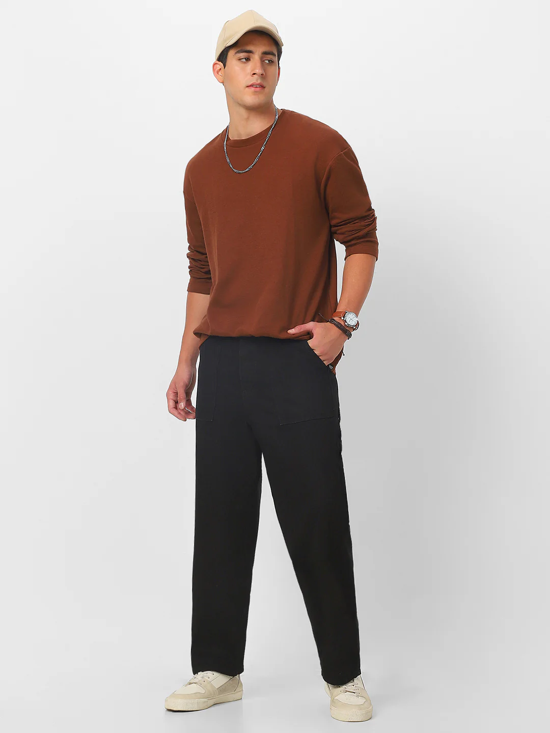 Men's Black Loose Fit Cargo Carpenter Jeans With 6 Pockets Non-Stretchable - Image 4