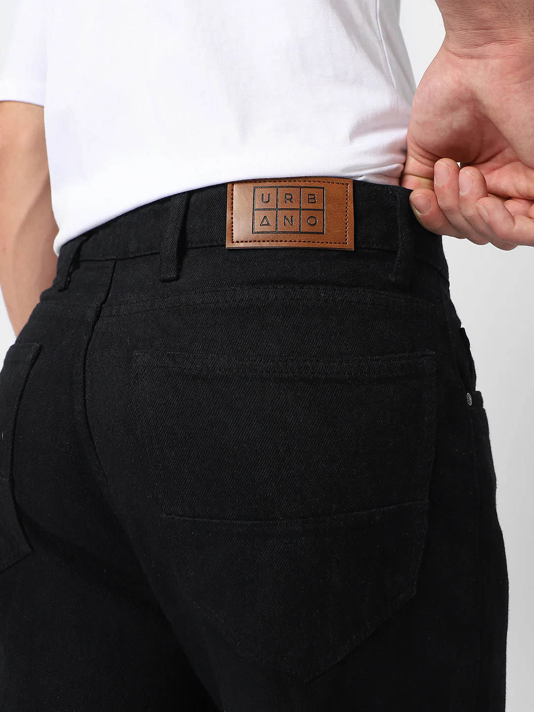 Men's Black Loose Fit Washed Jeans Non-Stretchable - Image 5