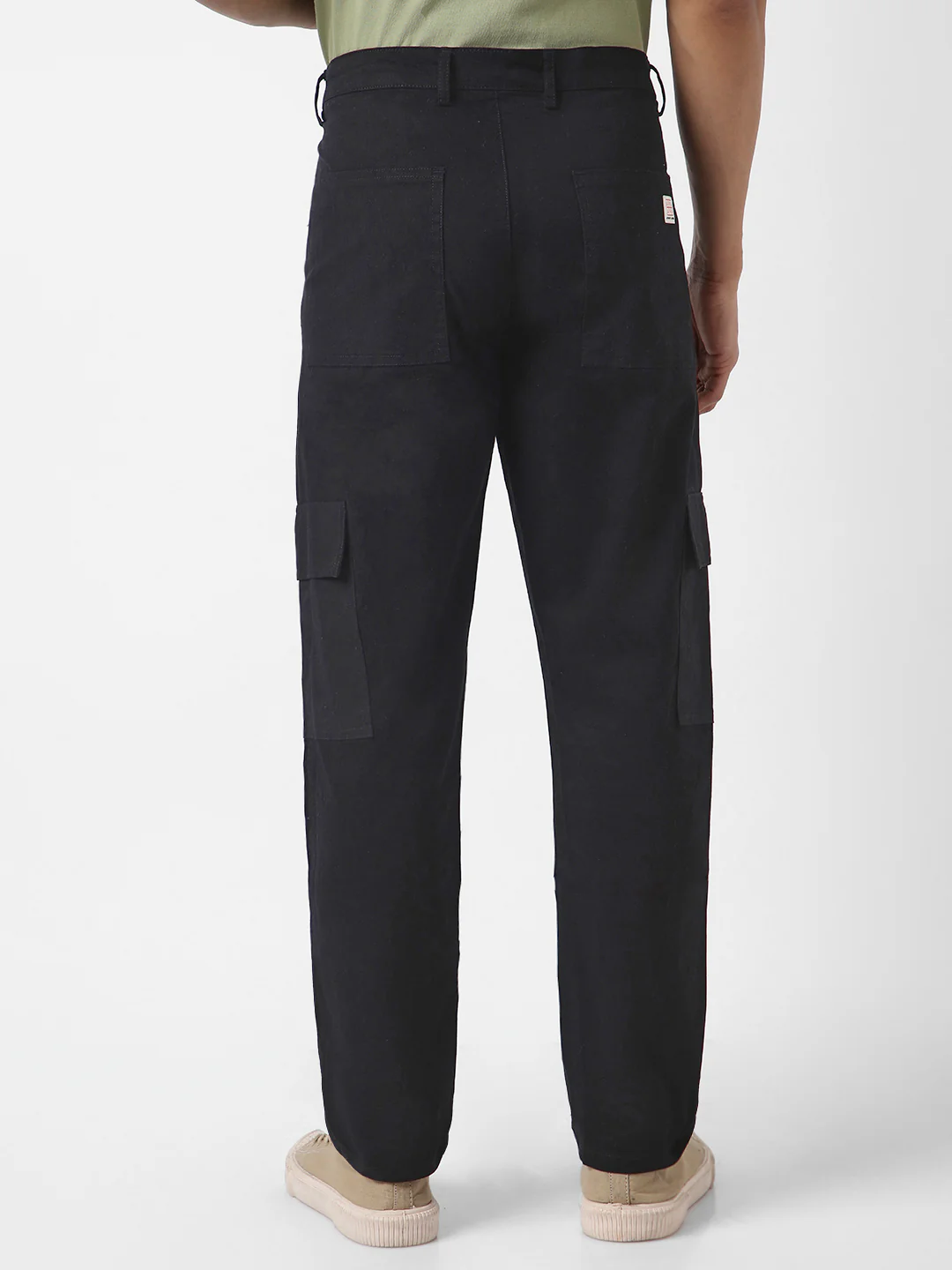 Urbano Fashion Men's Black Regular Fit Solid Cargo Chino Pant with 6 Pockets Stretchable - Image 3