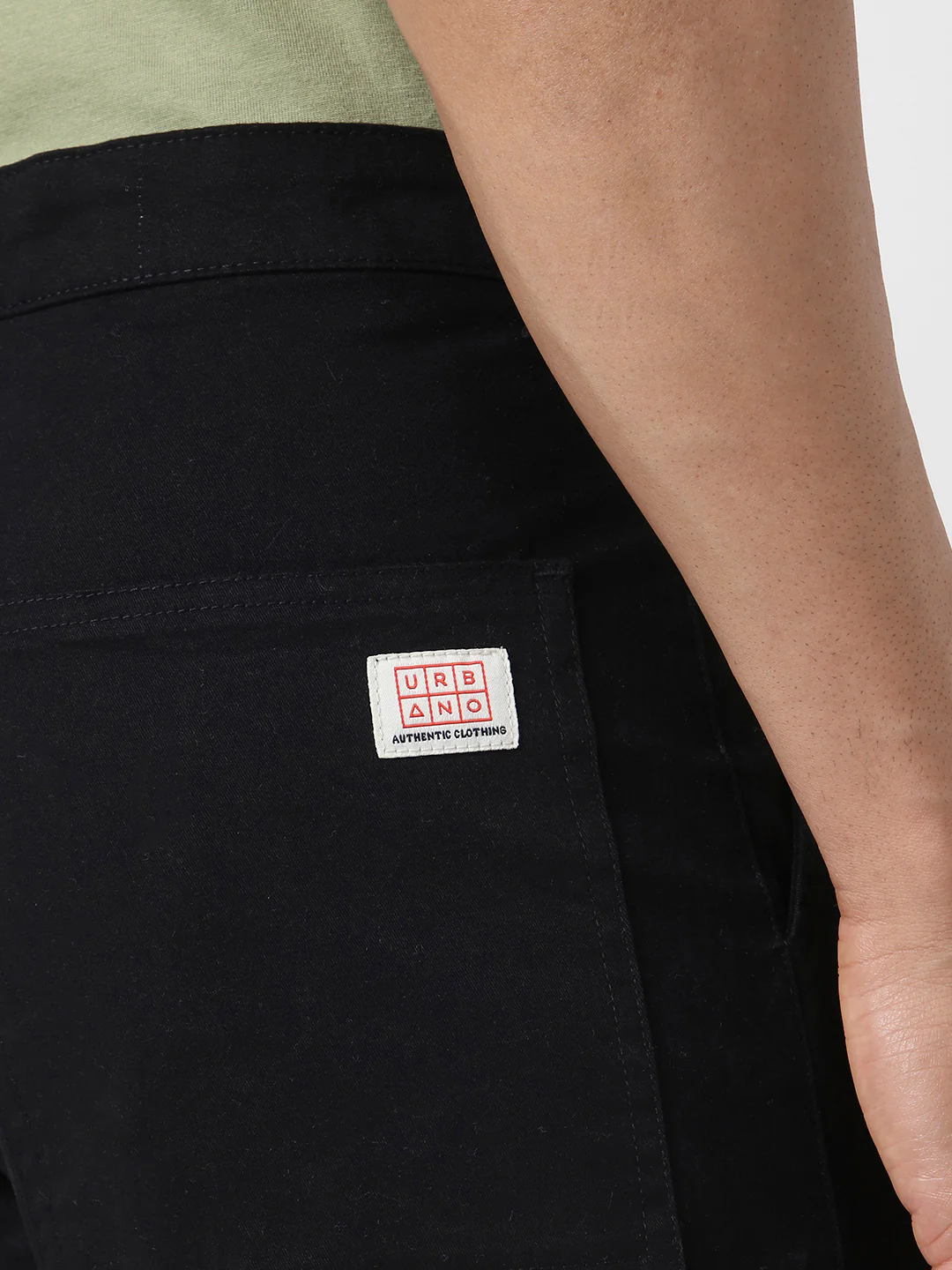 Urbano Fashion Men's Black Regular Fit Solid Cargo Chino Pant with 6 Pockets Stretchable - Image 7