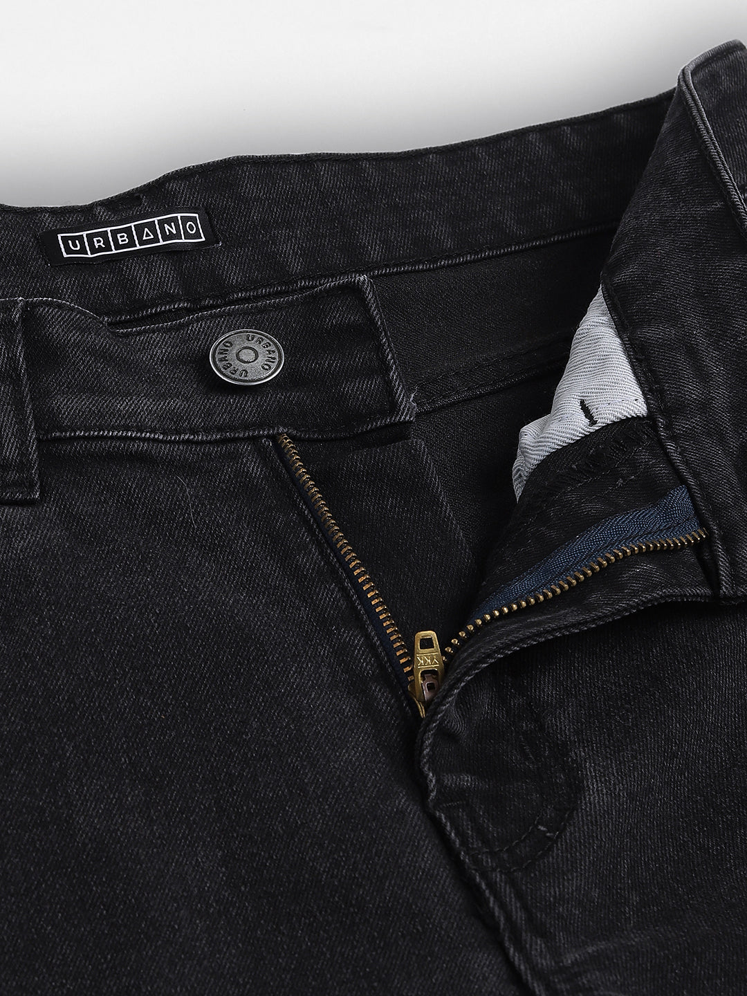 Men's Black Regular Fit Washed Jeans Stretchable - Image 6