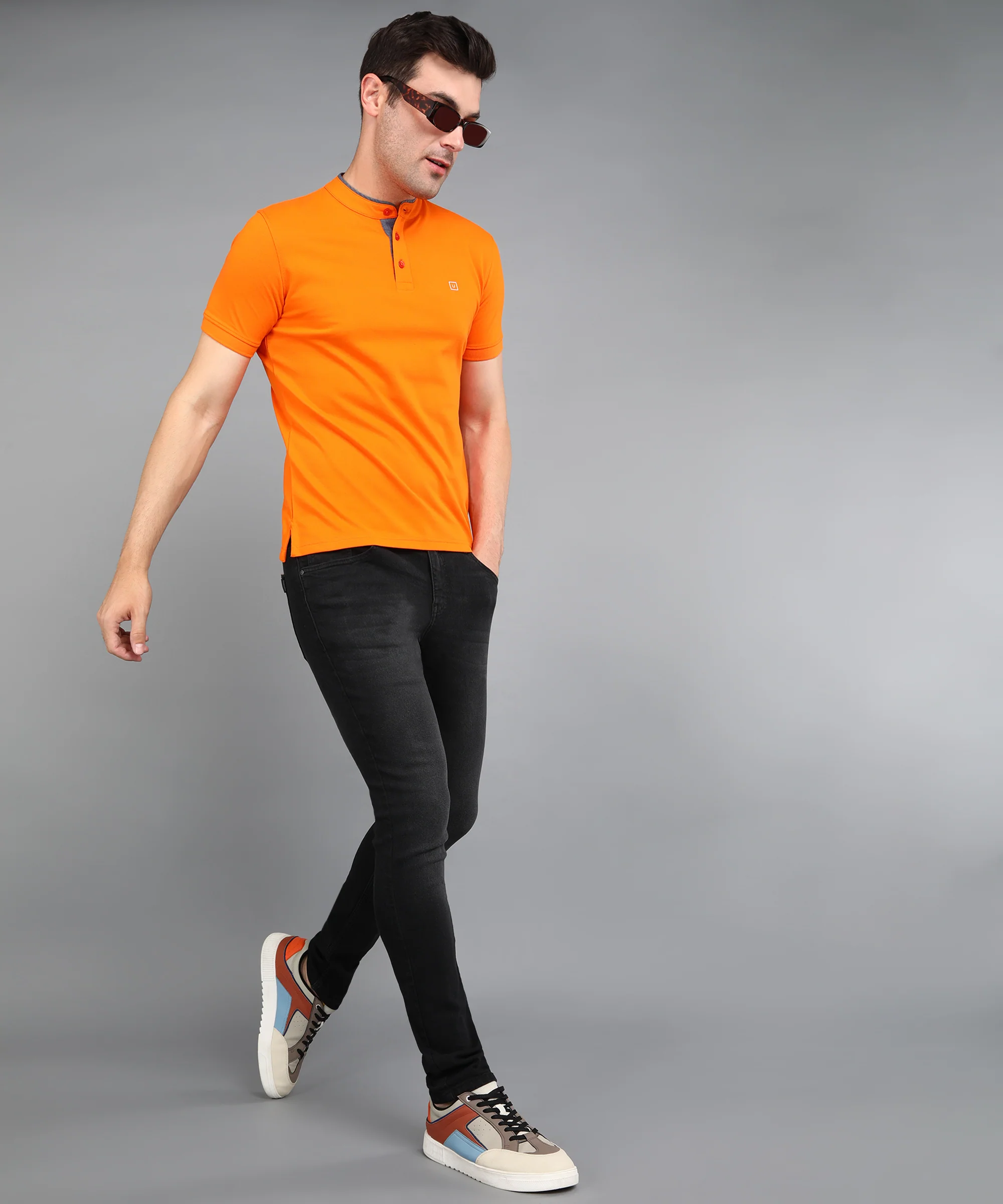 Men's Black Regular Fit Washed Jeans Stretchable - Image 4