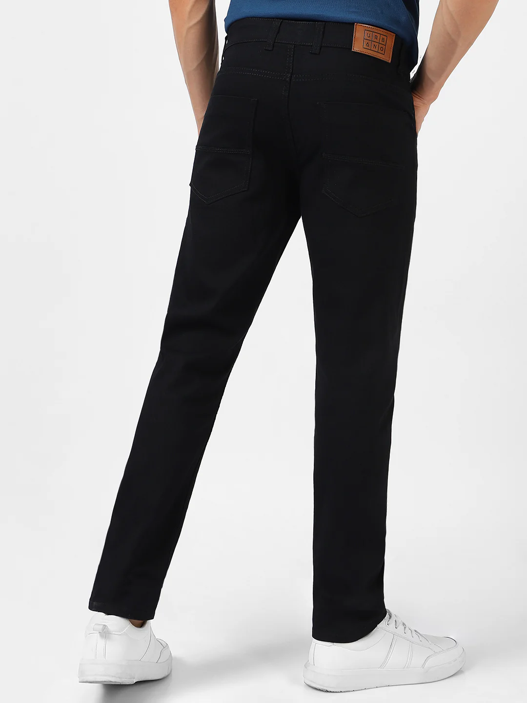 Men's Black Regular Fit Washed Jeans Stretchable - Image 3