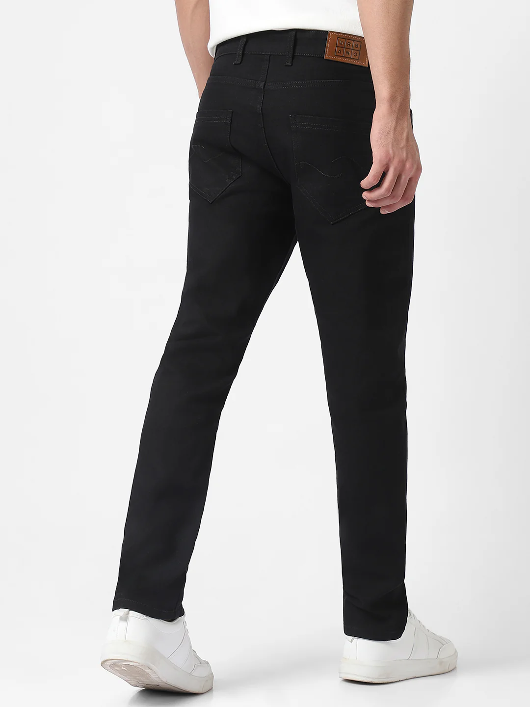 Men's Black Slim Fit Solid Jeans Stretchable - Image 3