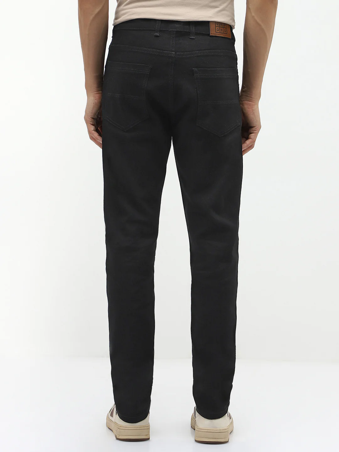 Men Slim Mid Rise Black Jeans Stretchable - Image 4