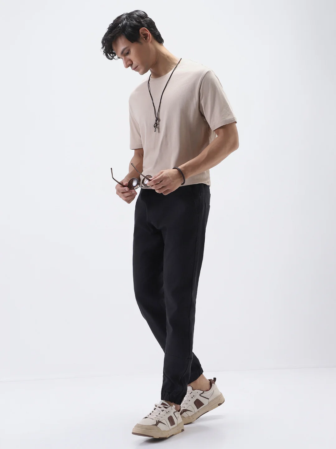 Men's Black Slim Fit Stretch Jogger Jeans - Image 4