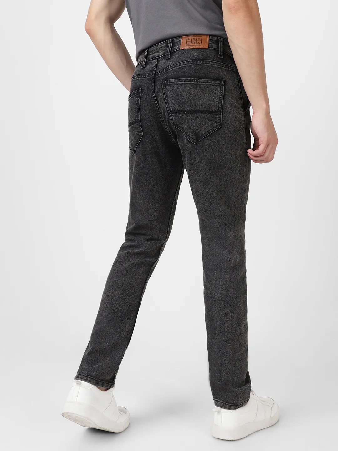 Men's Black Slim Fit Washed Jeans Stretchable - Image 3
