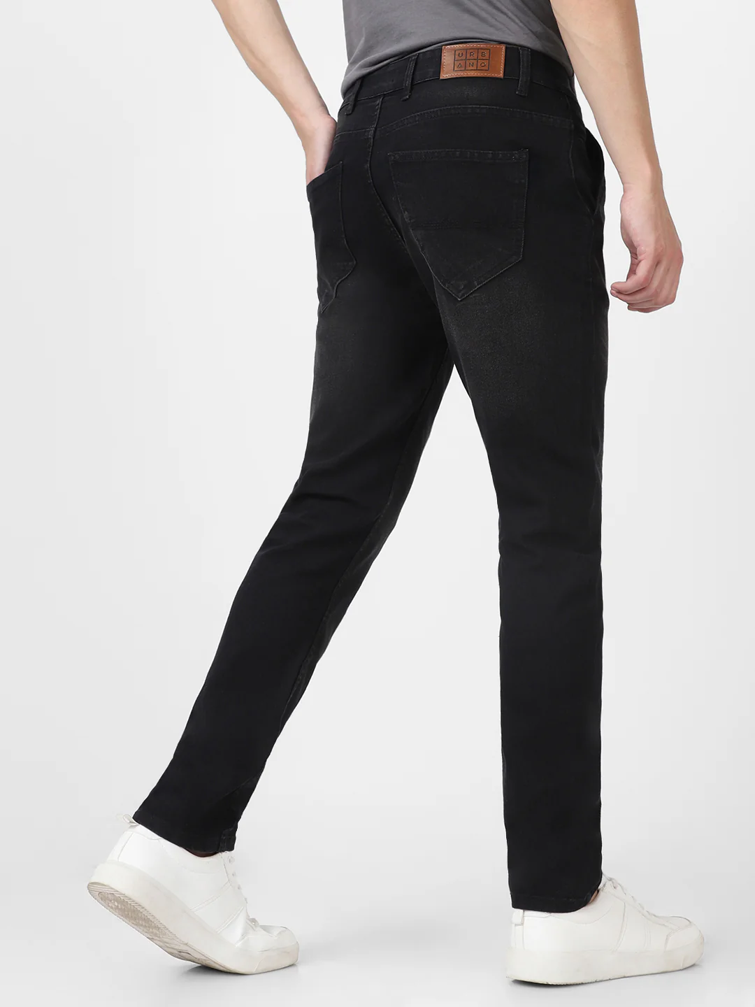 Men's Black Slim Fit Washed Jeans Stretchable - Image 4