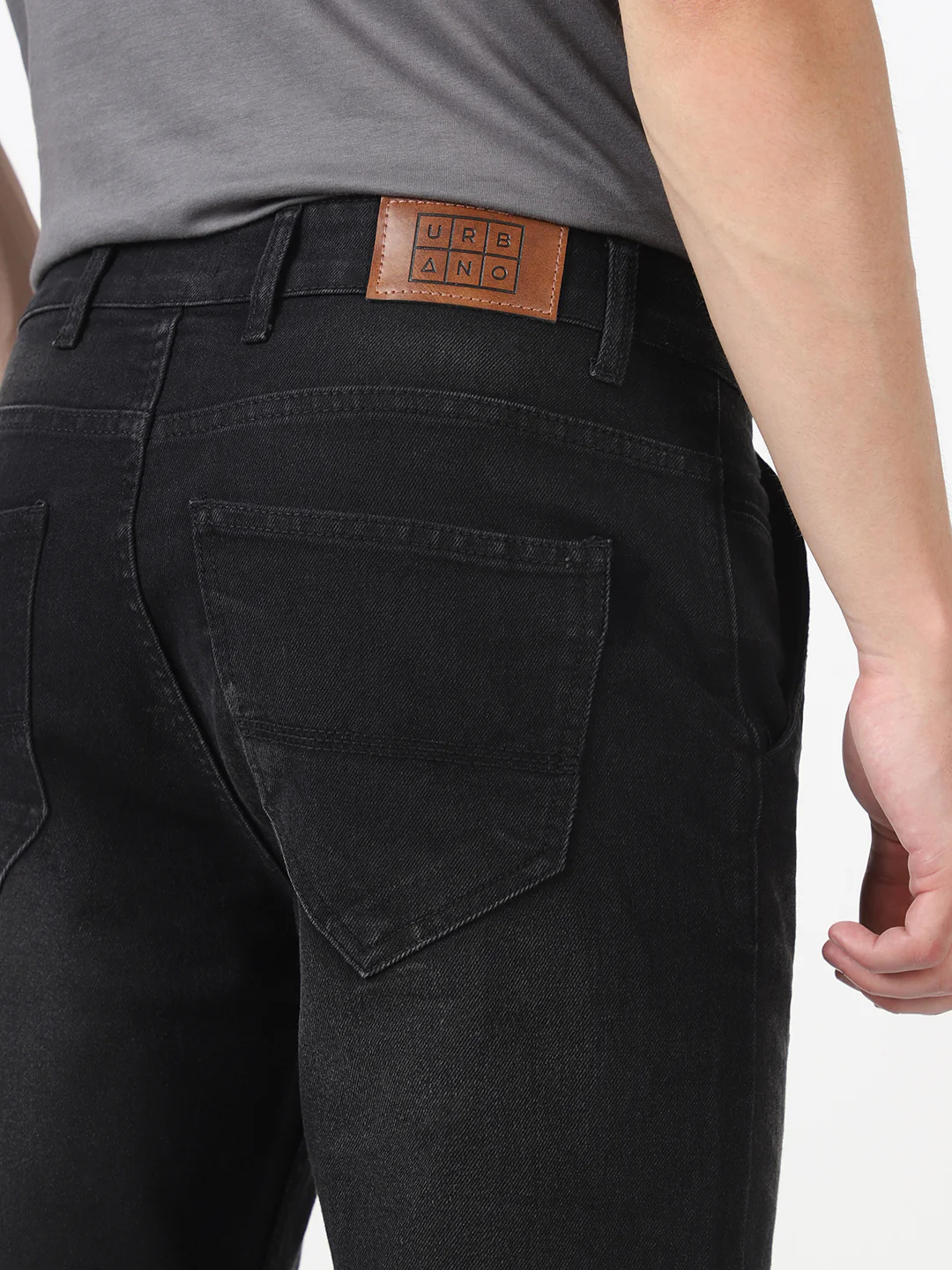 Men's Black Slim Fit Washed Jeans Stretchable - Image 6