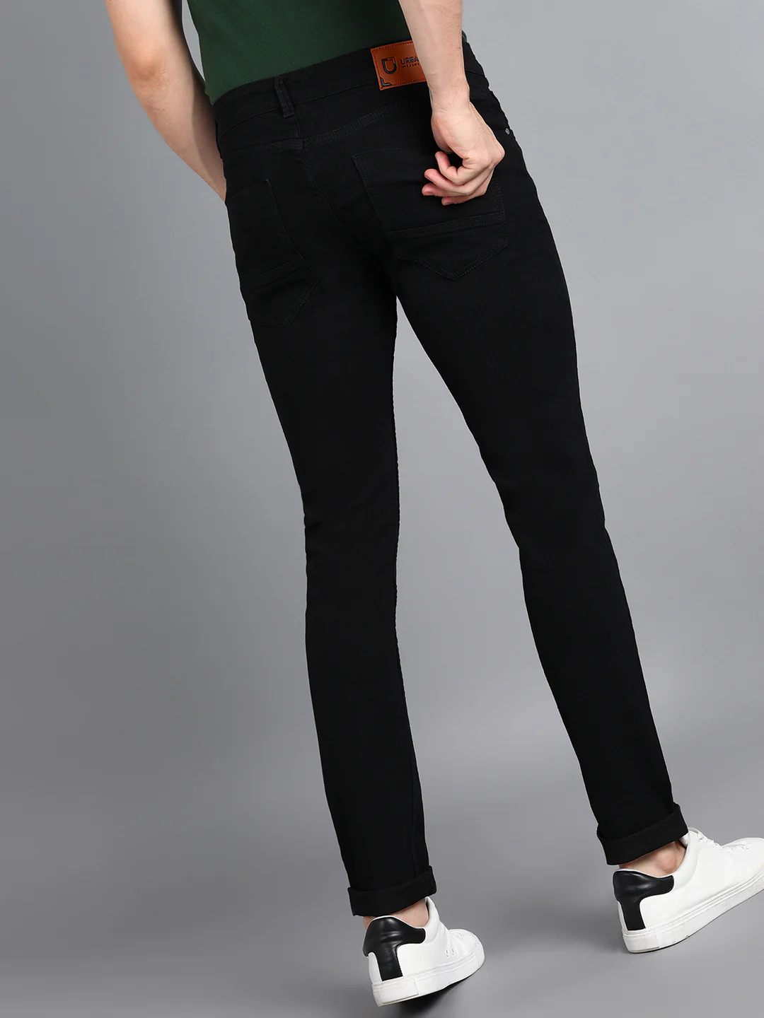 Men's Black Slim Fit Washed Jeans Stretchable - Image 3