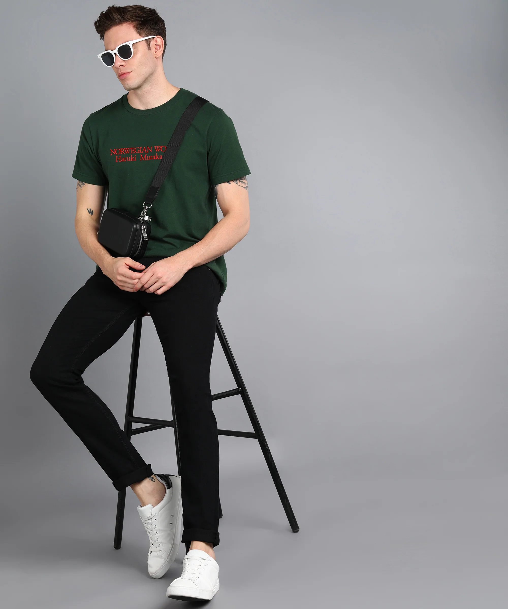 Men's Black Slim Fit Washed Jeans Stretchable - Image 4
