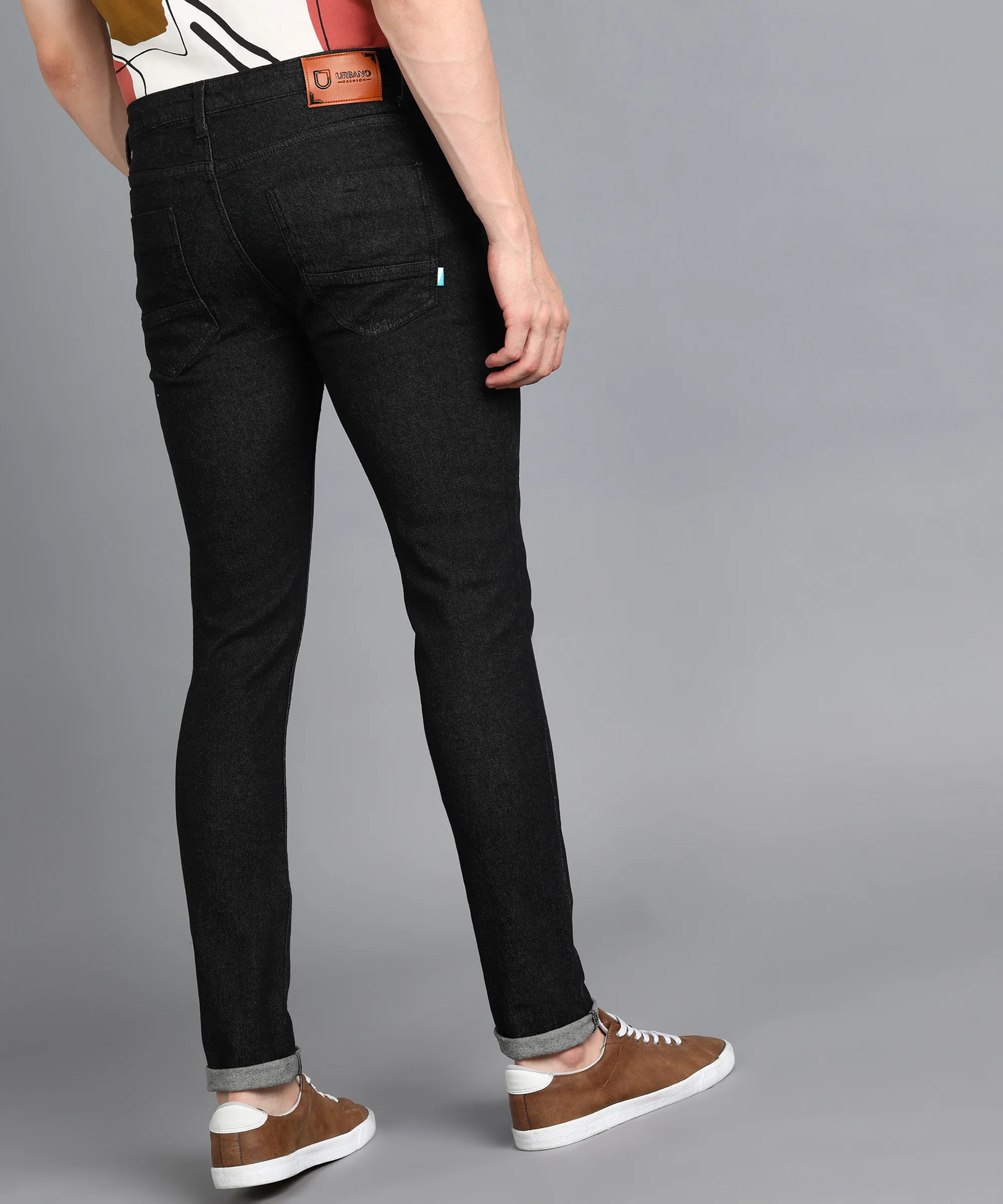 Men's Black Slim Fit Washed Jeans Stretchable - Image 3