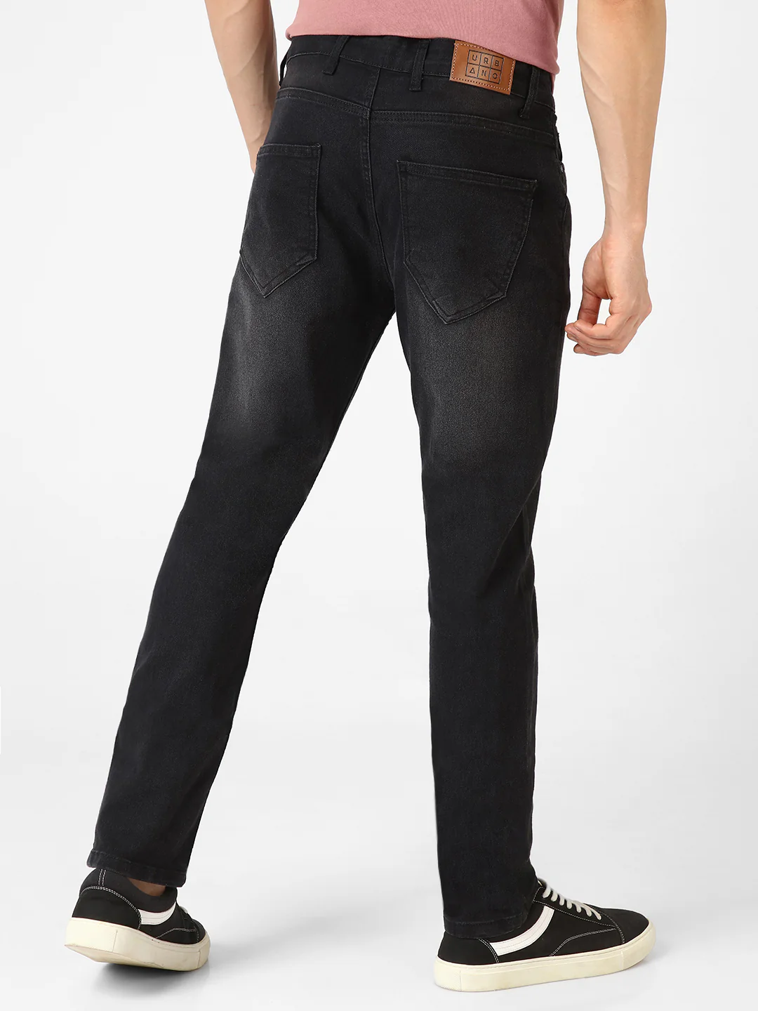 Men's Black Slim Fit Washed Jeans Stretchable - Image 3
