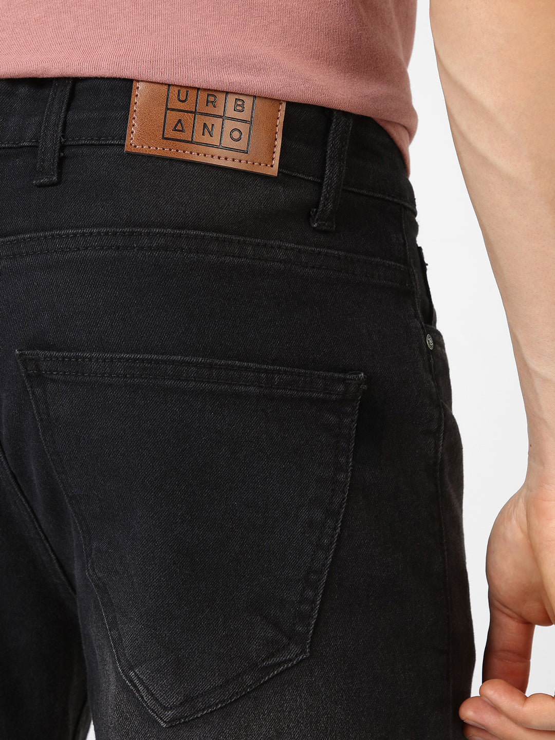 Men's Black Slim Fit Washed Jeans Stretchable - Image 5