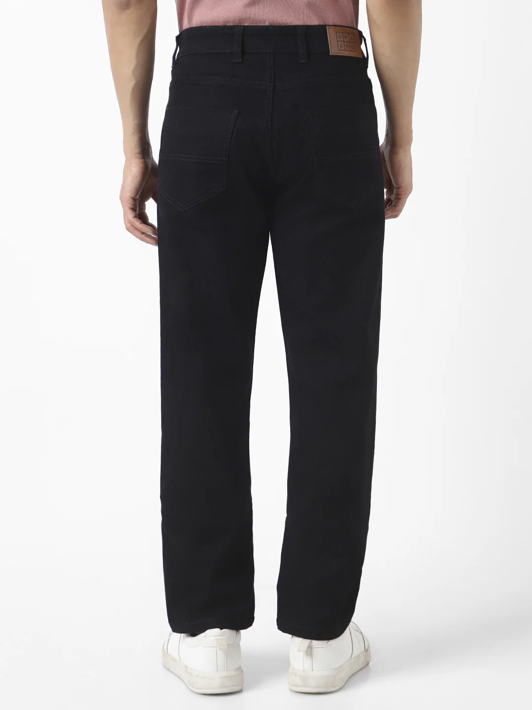 Men's Black Straight Fit Washed Jeans Stretchable - Image 3