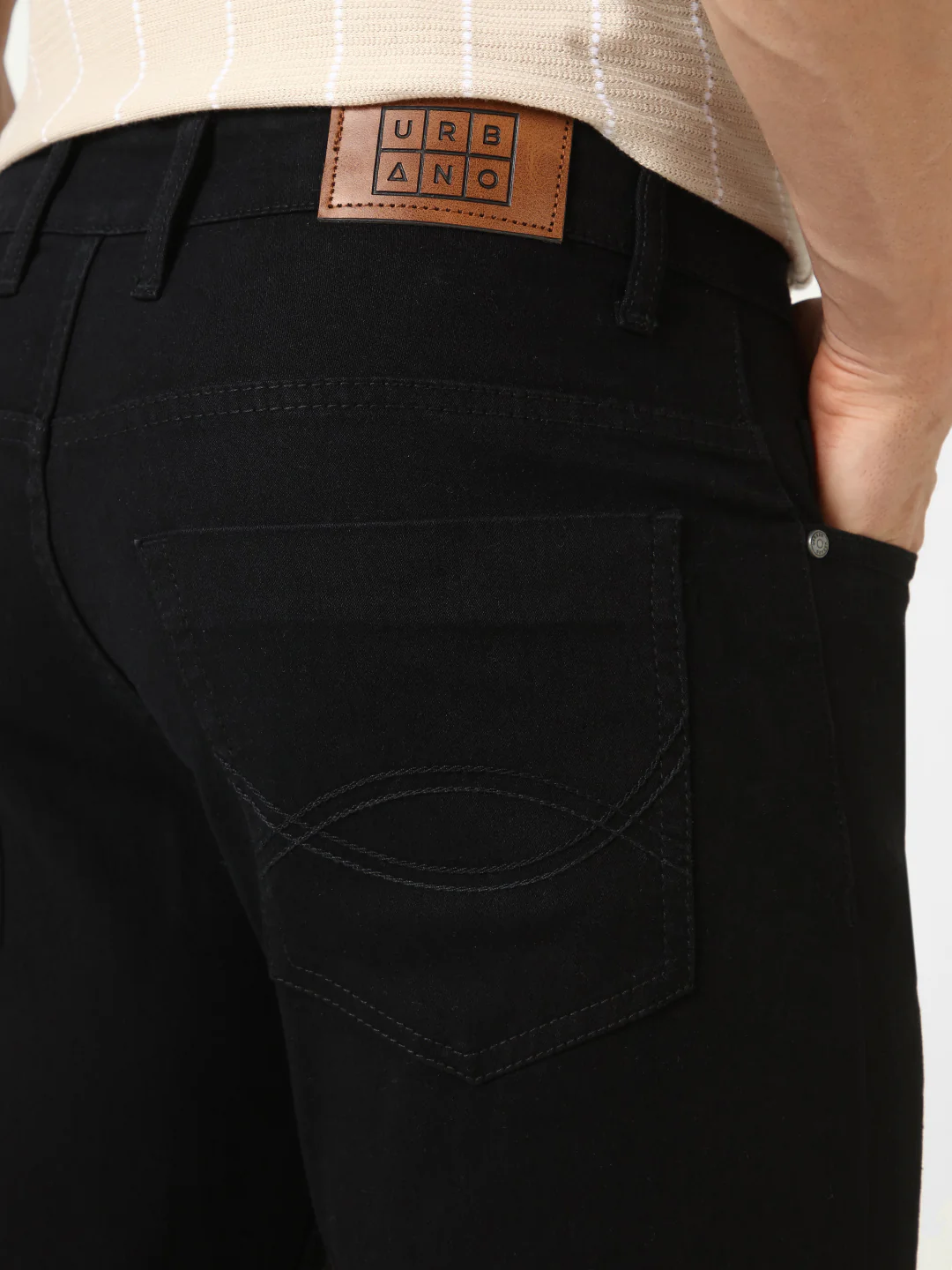 Men's Black Washed Bootcut Jeans Stretchable - Image 6