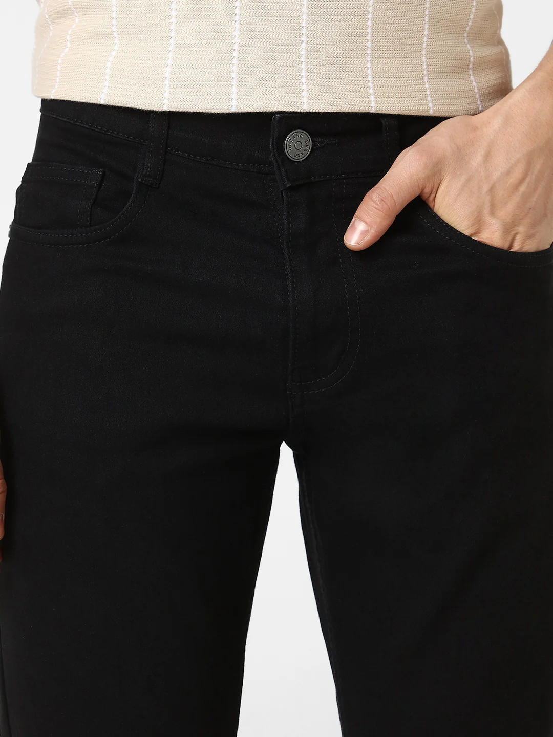 Men's Black Washed Bootcut Jeans Stretchable - Image 7