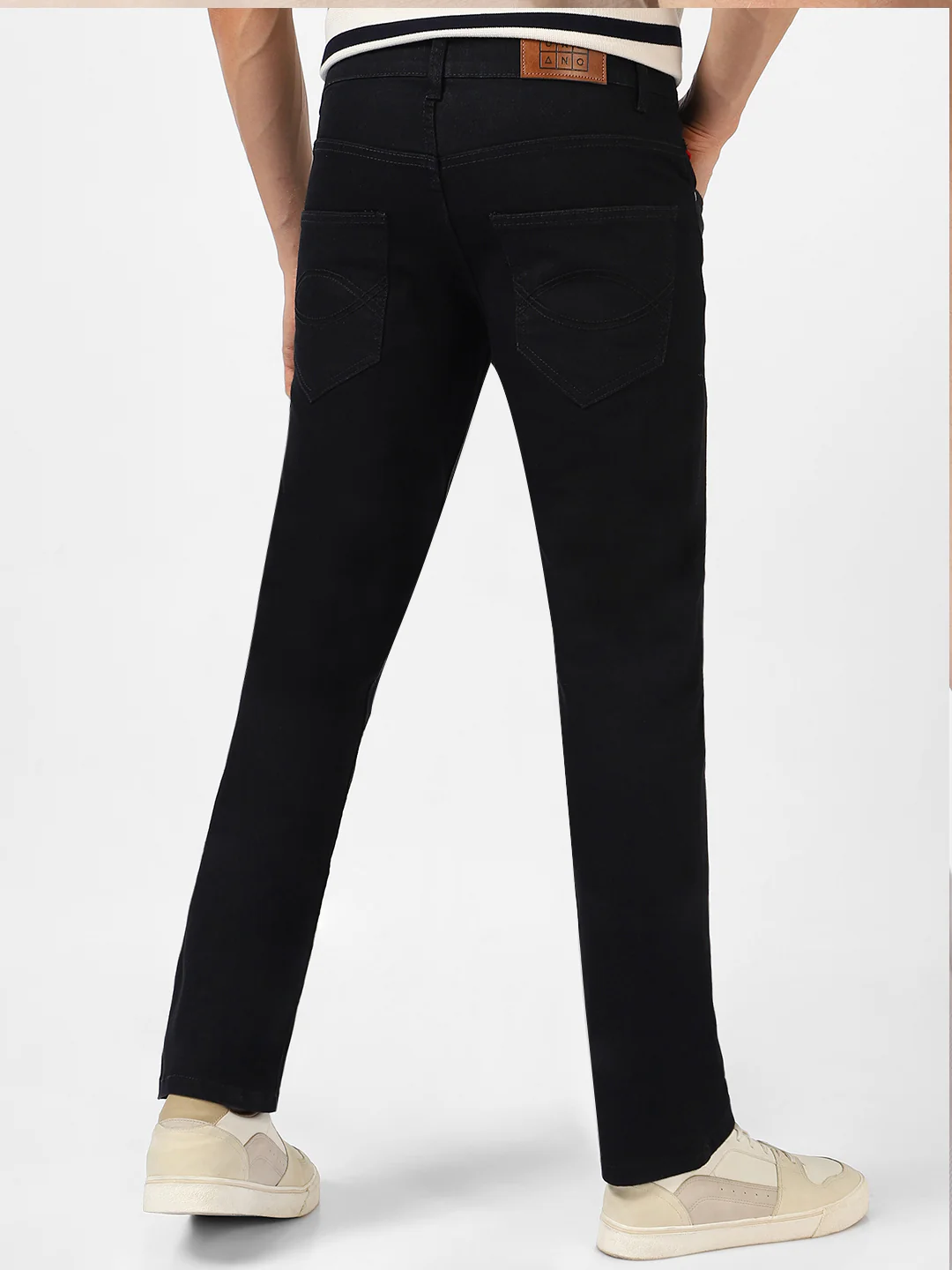 Men's Black Washed Bootcut Jeans Stretchable - Image 3