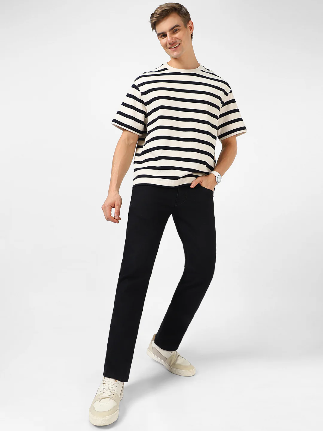Men's Black Washed Bootcut Jeans Stretchable - Image 4