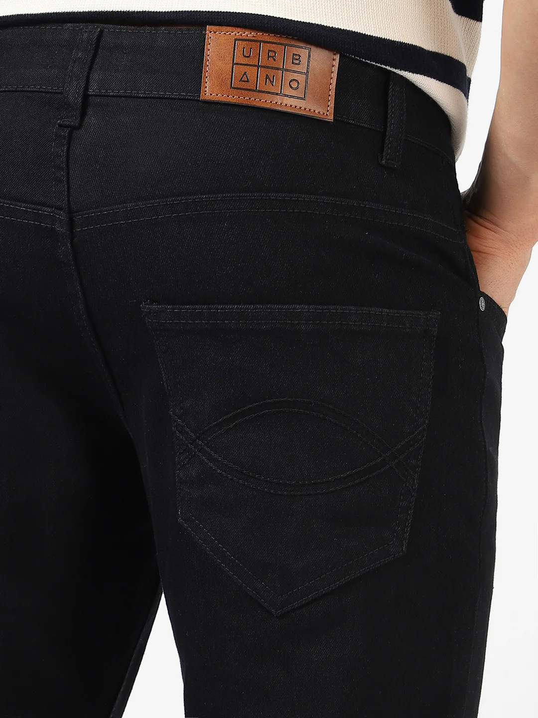 Men's Black Washed Bootcut Jeans Stretchable - Image 5