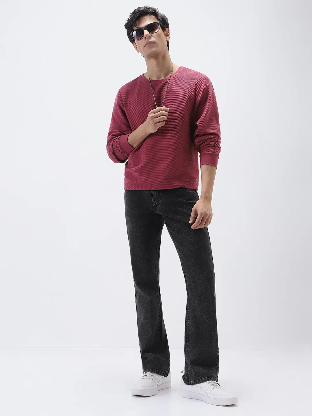 Men's Black Washed Bootcut Jeans Stretchable - Image 5