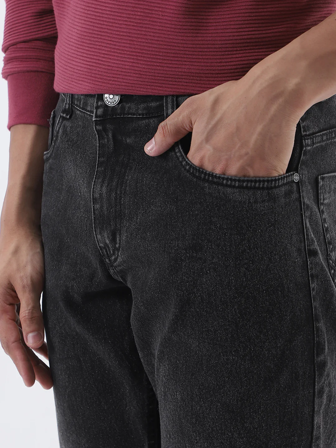 Men's Black Washed Bootcut Jeans Stretchable - Image 6