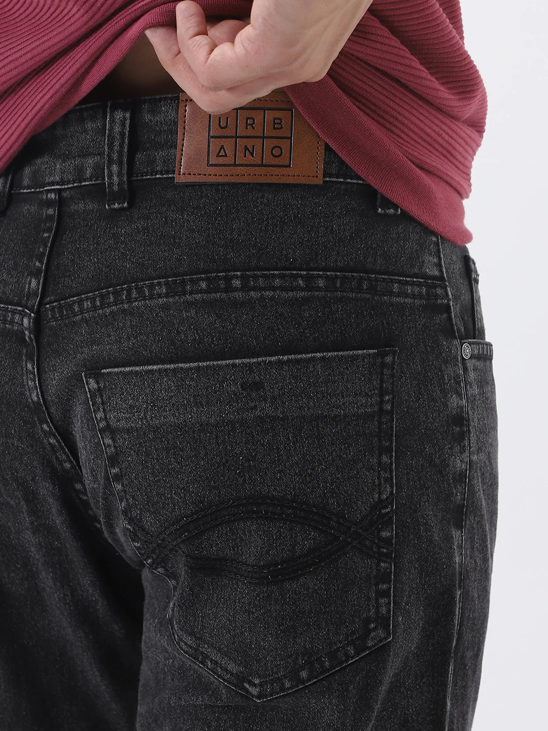 Men's Black Washed Bootcut Jeans Stretchable - Image 7